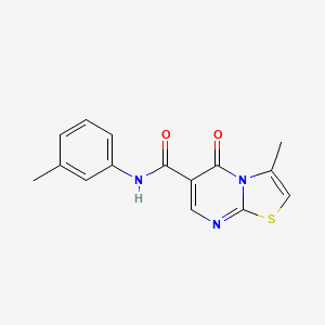molecular formula C15H13N3O2S B2695702 3-methyl-5-oxo-N-(m-tolyl)-5H-thiazolo[3,2-a]pyrimidine-6-carboxamide CAS No. 851944-97-3