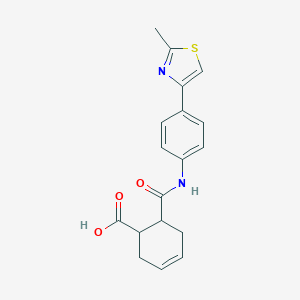 molecular formula C18H18N2O3S B269571 6-{[4-(2-Methyl-1,3-thiazol-4-yl)anilino]carbonyl}-3-cyclohexene-1-carboxylic acid 
