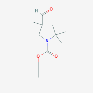 molecular formula C13H23NO3 B2695717 Tert-butyl 4-formyl-2,2,4-trimethylpyrrolidine-1-carboxylate CAS No. 2460749-97-5