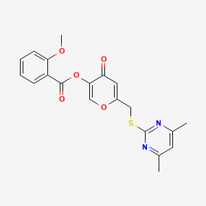 molecular formula C20H18N2O5S B2695719 [6-[(4,6-Dimethylpyrimidin-2-yl)sulfanylmethyl]-4-oxopyran-3-yl] 2-methoxybenzoate CAS No. 877635-45-5