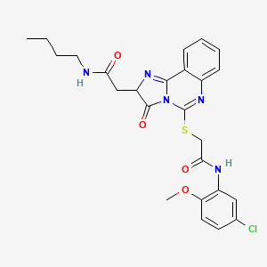 molecular formula C25H26ClN5O4S B2695721 2-({2-[(butylcarbamoyl)methyl]-3-oxo-2H,3H-imidazo[1,2-c]quinazolin-5-yl}sulfanyl)-N-(5-chloro-2-methoxyphenyl)acetamide CAS No. 958580-92-2