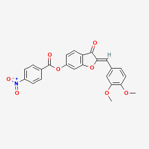 (Z)-2-(3,4-dimethoxybenzylidene)-3-oxo-2,3-dihydrobenzofuran-6-yl 4-nitrobenzoate