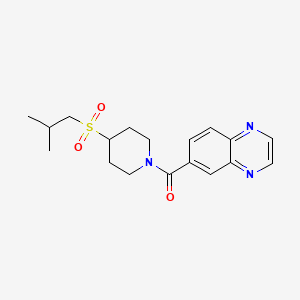 molecular formula C18H23N3O3S B2695729 (4-(Isobutylsulfonyl)piperidin-1-yl)(quinoxalin-6-yl)methanone CAS No. 1797341-69-5