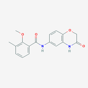 molecular formula C17H16N2O4 B269573 2-methoxy-3-methyl-N-(3-oxo-3,4-dihydro-2H-1,4-benzoxazin-6-yl)benzamide 