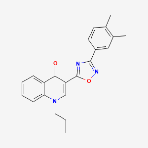 molecular formula C22H21N3O2 B2695733 3-[3-(3,4-二甲基苯基)-1,2,4-噁二唑-5-基]-1-丙基喹啉-4(1H)-酮 CAS No. 1326880-01-6