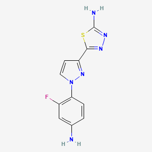 5-[1-(4-amino-2-fluorophenyl)-1H-pyrazol-3-yl]-1,3,4-thiadiazol-2-amine