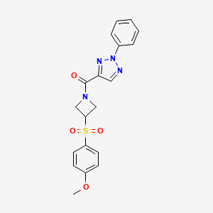 molecular formula C19H18N4O4S B2695741 (3-((4-methoxyphenyl)sulfonyl)azetidin-1-yl)(2-phenyl-2H-1,2,3-triazol-4-yl)methanone CAS No. 1797276-06-2