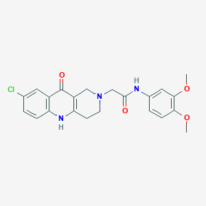 molecular formula C22H22ClN3O4 B2695743 2-(8-氯-10-氧代-3,4-二氢苯并[1,6]萘啉-2(1H,5H,10H)-基)-N-(3,4-二甲氧基苯基)乙酰胺 CAS No. 1251691-18-5