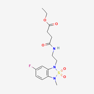 ethyl 4-((2-(6-fluoro-3-methyl-2,2-dioxidobenzo[c][1,2,5]thiadiazol-1(3H)-yl)ethyl)amino)-4-oxobutanoate