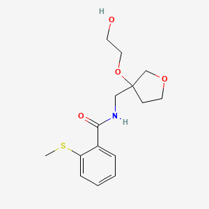 molecular formula C15H21NO4S B2695752 N-((3-(2-hydroxyethoxy)tetrahydrofuran-3-yl)methyl)-2-(methylthio)benzamide CAS No. 2310225-63-7