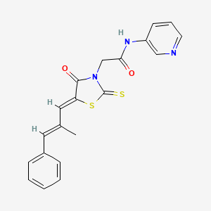 2-((Z)-5-((E)-2-methyl-3-phenylallylidene)-4-oxo-2-thioxothiazolidin-3-yl)-N-(pyridin-3-yl)acetamide