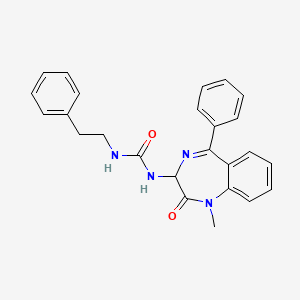 molecular formula C25H24N4O2 B2695755 3-(1-methyl-2-oxo-5-phenyl-2,3-dihydro-1H-1,4-benzodiazepin-3-yl)-1-(2-phenylethyl)urea CAS No. 548748-70-5
