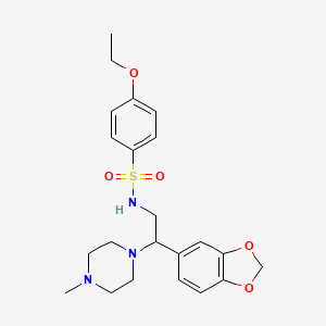 molecular formula C22H29N3O5S B2695759 N-(2-(benzo[d][1,3]dioxol-5-yl)-2-(4-methylpiperazin-1-yl)ethyl)-4-ethoxybenzenesulfonamide CAS No. 896260-51-8
