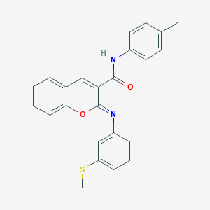(2Z)-N-(2,4-dimethylphenyl)-2-{[3-(methylsulfanyl)phenyl]imino}-2H-chromene-3-carboxamide
