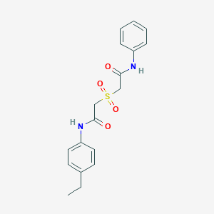molecular formula C18H20N2O4S B269579 2-[(2-anilino-2-oxoethyl)sulfonyl]-N-(4-ethylphenyl)acetamide 