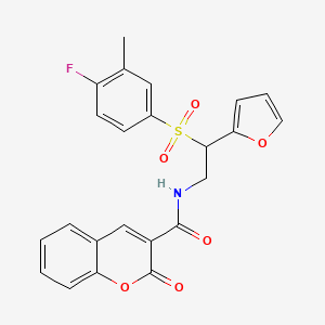 N-[2-(4-fluoro-3-methylbenzenesulfonyl)-2-(furan-2-yl)ethyl]-2-oxo-2H-chromene-3-carboxamide