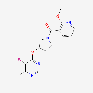 (3-((6-Ethyl-5-fluoropyrimidin-4-yl)oxy)pyrrolidin-1-yl)(2-methoxypyridin-3-yl)methanone