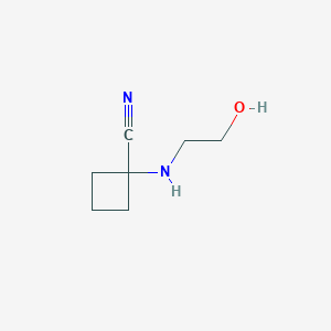 molecular formula C7H12N2O B2695830 1-[(2-Hydroxyethyl)amino]cyclobutane-1-carbonitrile CAS No. 1250565-45-7