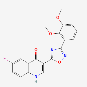 3-(3-(2,3-dimethoxyphenyl)-1,2,4-oxadiazol-5-yl)-6-fluoroquinolin-4(1H)-one