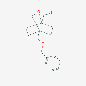 molecular formula C16H21IO2 B2695838 4-((Benzyloxy)methyl)-1-(iodomethyl)-2-oxabicyclo[2.2.2]octane CAS No. 2137728-08-4