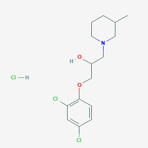 molecular formula C15H22Cl3NO2 B2695847 1-(2,4-Dichlorophenoxy)-3-(3-methylpiperidin-1-yl)propan-2-ol hydrochloride CAS No. 1216909-75-9