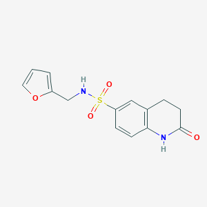 molecular formula C14H14N2O4S B269585 N-(2-furylmethyl)-2-oxo-1,2,3,4-tetrahydro-6-quinolinesulfonamide 