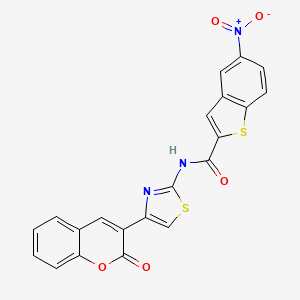 molecular formula C21H11N3O5S2 B2695858 5-nitro-N-(4-(2-oxo-2H-chromen-3-yl)thiazol-2-yl)benzo[b]thiophene-2-carboxamide CAS No. 391867-25-7