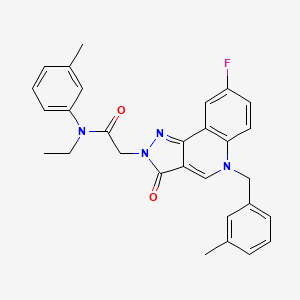 N-ethyl-2-(8-fluoro-5-(3-methylbenzyl)-3-oxo-3,5-dihydro-2H-pyrazolo[4,3-c]quinolin-2-yl)-N-(m-tolyl)acetamide