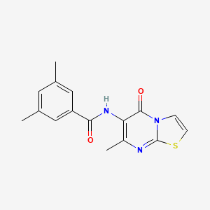 3,5-dimethyl-N-(7-methyl-5-oxo-5H-thiazolo[3,2-a]pyrimidin-6-yl)benzamide