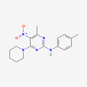 4-methyl-5-nitro-6-(piperidin-1-yl)-N-(p-tolyl)pyrimidin-2-amine