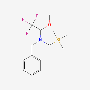 molecular formula C14H22F3NOSi B2695874 N-Benzyl-N-(trimethylsilylmethyl)-1-methoxy-2,2,2-trifluoroethanamine CAS No. 1415606-26-6