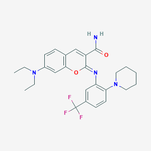 7-(Diethylamino)-2-[2-piperidin-1-yl-5-(trifluoromethyl)phenyl]iminochromene-3-carboxamide