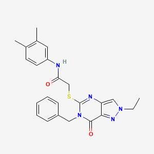 molecular formula C24H25N5O2S B2695882 2-((6-苄基-2-乙基-7-氧代-6,7-二氢-2H-吡唑并[4,3-d]嘧啶-5-基)硫)-N-(3,4-二甲基苯基)乙酰胺 CAS No. 932339-67-8
