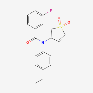 N-(1,1-dioxo-2,3-dihydrothiophen-3-yl)-N-(4-ethylphenyl)-3-fluorobenzamide