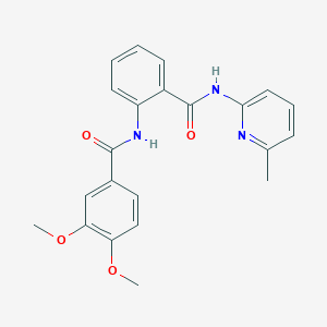 molecular formula C22H21N3O4 B269589 3,4-dimethoxy-N-{2-[(6-methylpyridin-2-yl)carbamoyl]phenyl}benzamide 