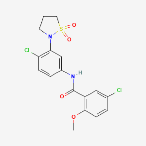 molecular formula C17H16Cl2N2O4S B2695890 5-氯-N-(4-氯-3-(1,1-二氧代异噻唑烷-2-基)苯基)-2-甲氧基苯甲酰胺 CAS No. 941949-14-0