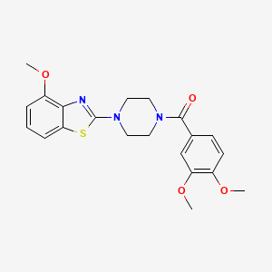 molecular formula C21H23N3O4S B2695906 (3,4-二甲氧基苯基)(4-(4-甲氧基苯并[d]噻唑-2-基)哌嗪-1-基)甲酮 CAS No. 897477-45-1