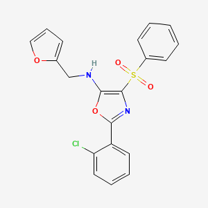 molecular formula C20H15ClN2O4S B2695917 2-(2-chlorophenyl)-N-(furan-2-ylmethyl)-4-(phenylsulfonyl)oxazol-5-amine CAS No. 862795-49-1