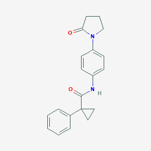 molecular formula C20H20N2O2 B269592 N-[4-(2-oxopyrrolidin-1-yl)phenyl]-1-phenylcyclopropanecarboxamide 
