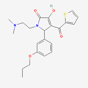 molecular formula C22H26N2O4S B2695921 1-(2-(dimethylamino)ethyl)-3-hydroxy-5-(3-propoxyphenyl)-4-(thiophene-2-carbonyl)-1H-pyrrol-2(5H)-one CAS No. 620151-16-8