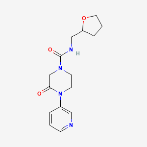molecular formula C15H20N4O3 B2695927 3-Oxo-N-(oxolan-2-ylmethyl)-4-pyridin-3-ylpiperazine-1-carboxamide CAS No. 2320376-01-8