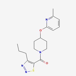 molecular formula C17H22N4O2S B2695945 (4-((6-Methylpyridin-2-yl)oxy)piperidin-1-yl)(4-propyl-1,2,3-thiadiazol-5-yl)methanone CAS No. 1797537-27-9