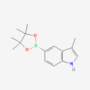 molecular formula C15H20BNO2 B2695947 3-methyl-5-(tetramethyl-1,3,2-dioxaborolan-2-yl)-1H-indole CAS No. 851524-90-8