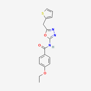 molecular formula C16H15N3O3S B2695948 4-乙氧基-N-(5-(噻吩-2-基甲基)-1,3,4-噁二唑-2-基)苯甲酰胺 CAS No. 1020977-59-6