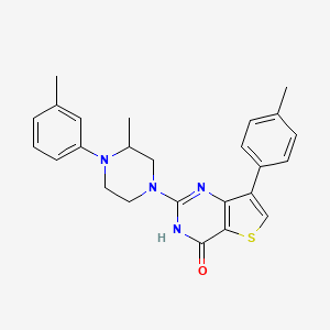 molecular formula C25H26N4OS B2695950 2-[3-methyl-4-(3-methylphenyl)piperazin-1-yl]-7-(4-methylphenyl)thieno[3,2-d]pyrimidin-4(3H)-one CAS No. 1226430-72-3