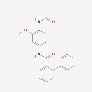 molecular formula C22H20N2O3 B269596 N-[4-(acetylamino)-3-methoxyphenyl]biphenyl-2-carboxamide 