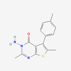 molecular formula C15H15N3OS B2695964 3-氨基-2,6-二甲基-5-(4-甲基苯基)噻吩[2,3-d]嘧啶-4(3H)-酮 CAS No. 610274-73-2