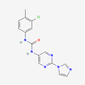 molecular formula C15H13ClN6O B2695965 1-(2-(1H-咪唑-1-基)嘧啶-5-基)-3-(3-氯-4-甲基苯基)脲 CAS No. 1421452-27-8