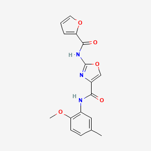 molecular formula C17H15N3O5 B2695966 2-(呋喃-2-甲酰胺基)-N-(2-甲氧基-5-甲基苯基)噁唑-4-甲酰胺 CAS No. 1286724-65-9