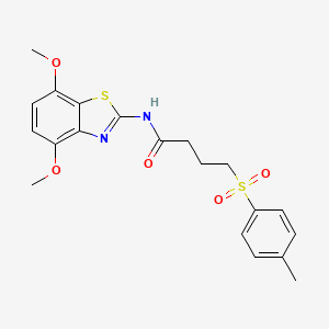 molecular formula C20H22N2O5S2 B2695970 N-(4,7-二甲氧基苯并[d]噻嗪-2-基)-4-对甲苯磺酰丁酰胺 CAS No. 941925-96-8